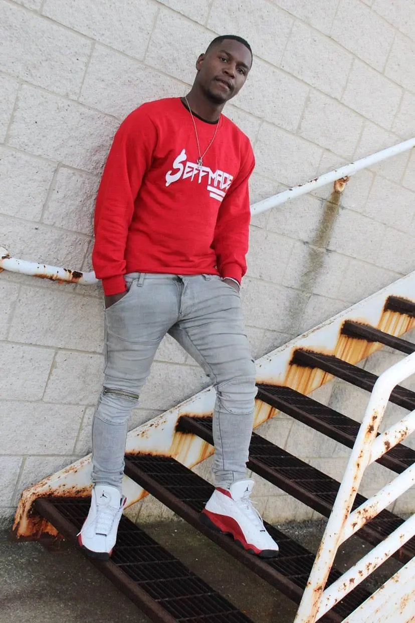 Red & White Crewneck Sweatshirt - Seffmade