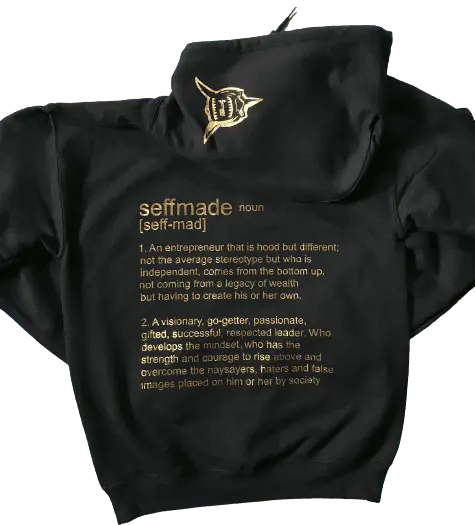 Black & Metallic Gold Seffmade Definition Hoodie - Seffmade