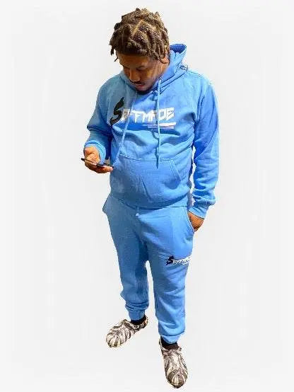 Sky Blue, Black & White Sweatsuit - Seffmade