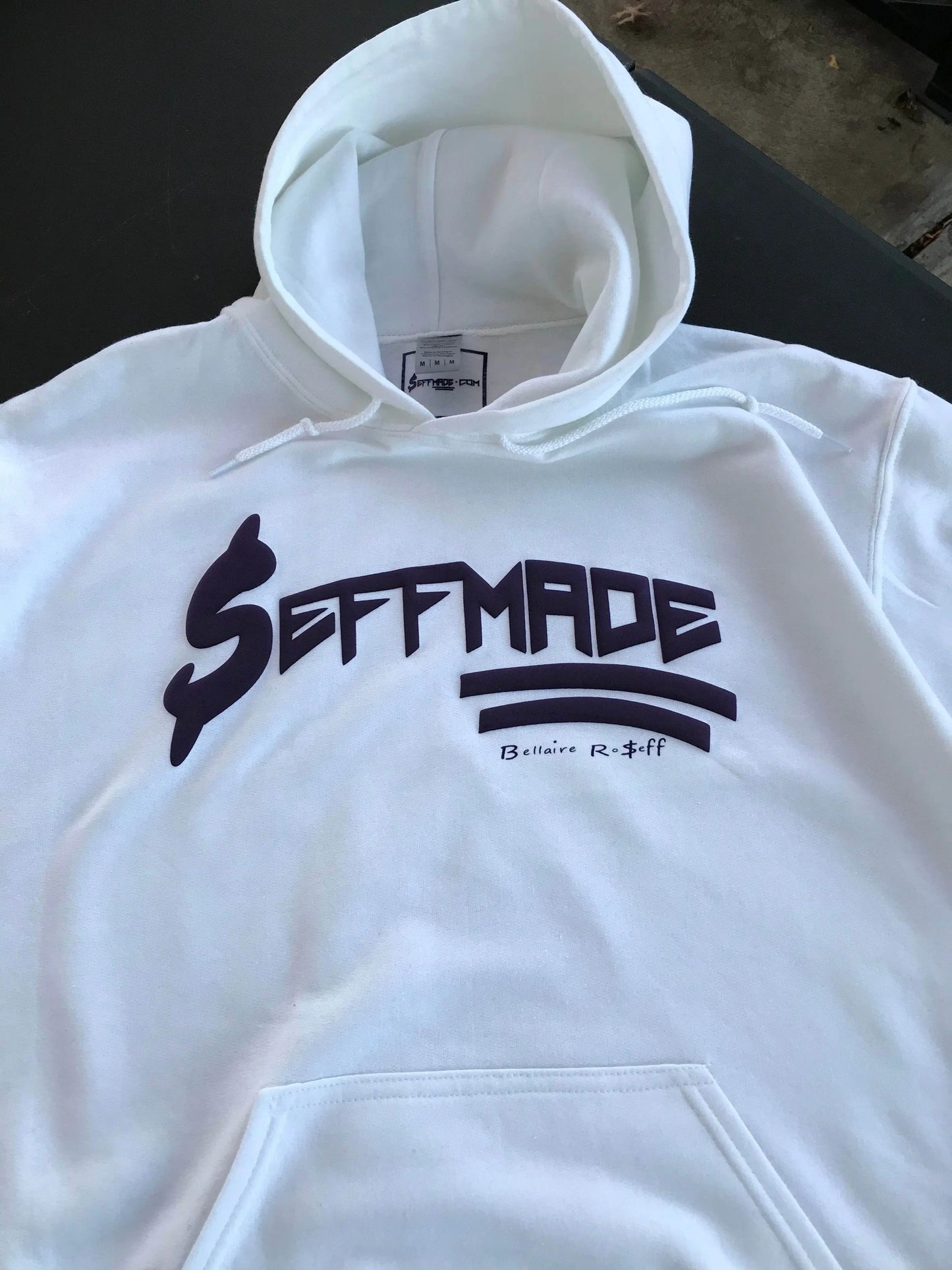 White & Purple Seffmade 3D Puff Hoodie - Seffmade