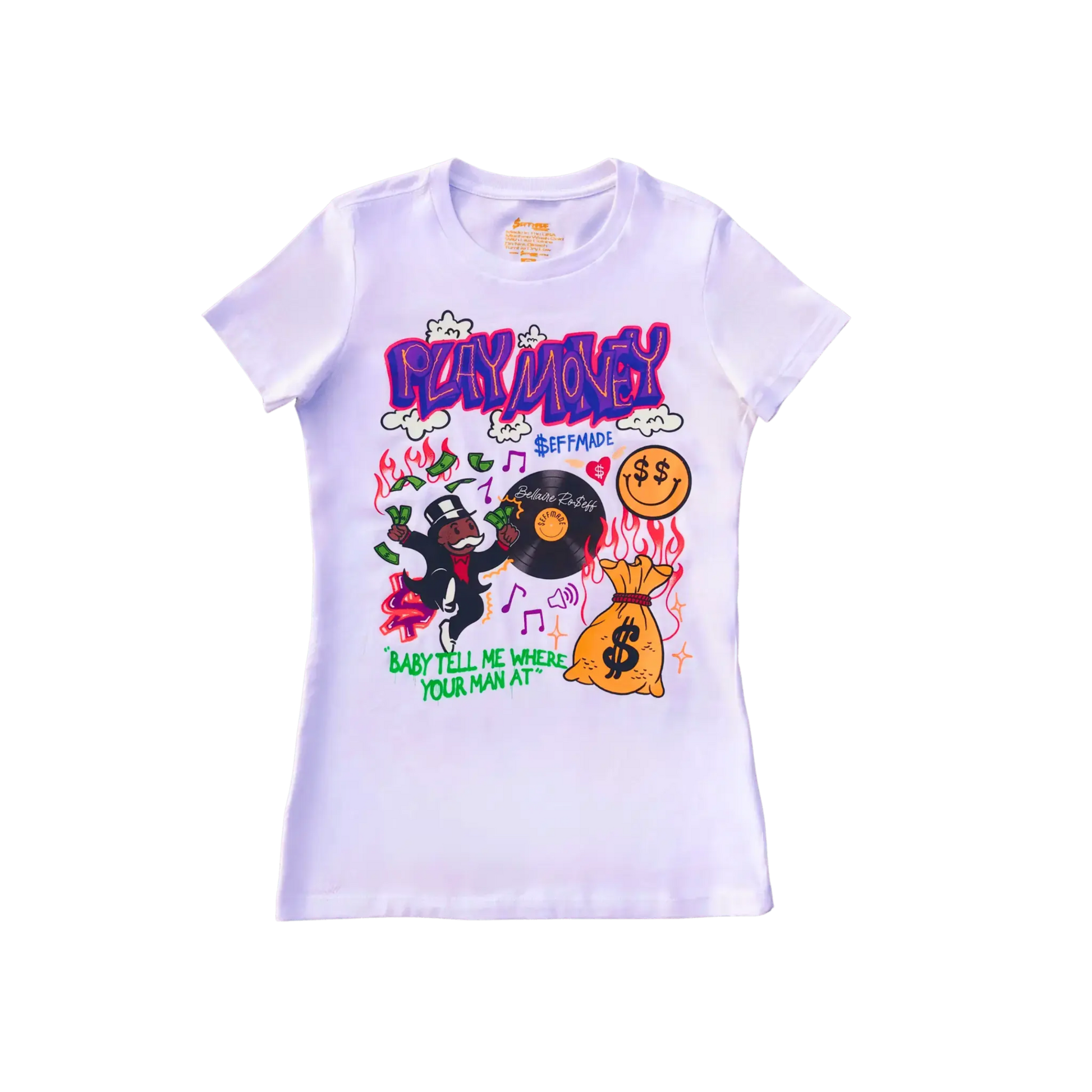 Play Money Women's White T-shirt My Store