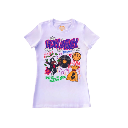 Play Money Women's White T-shirt My Store