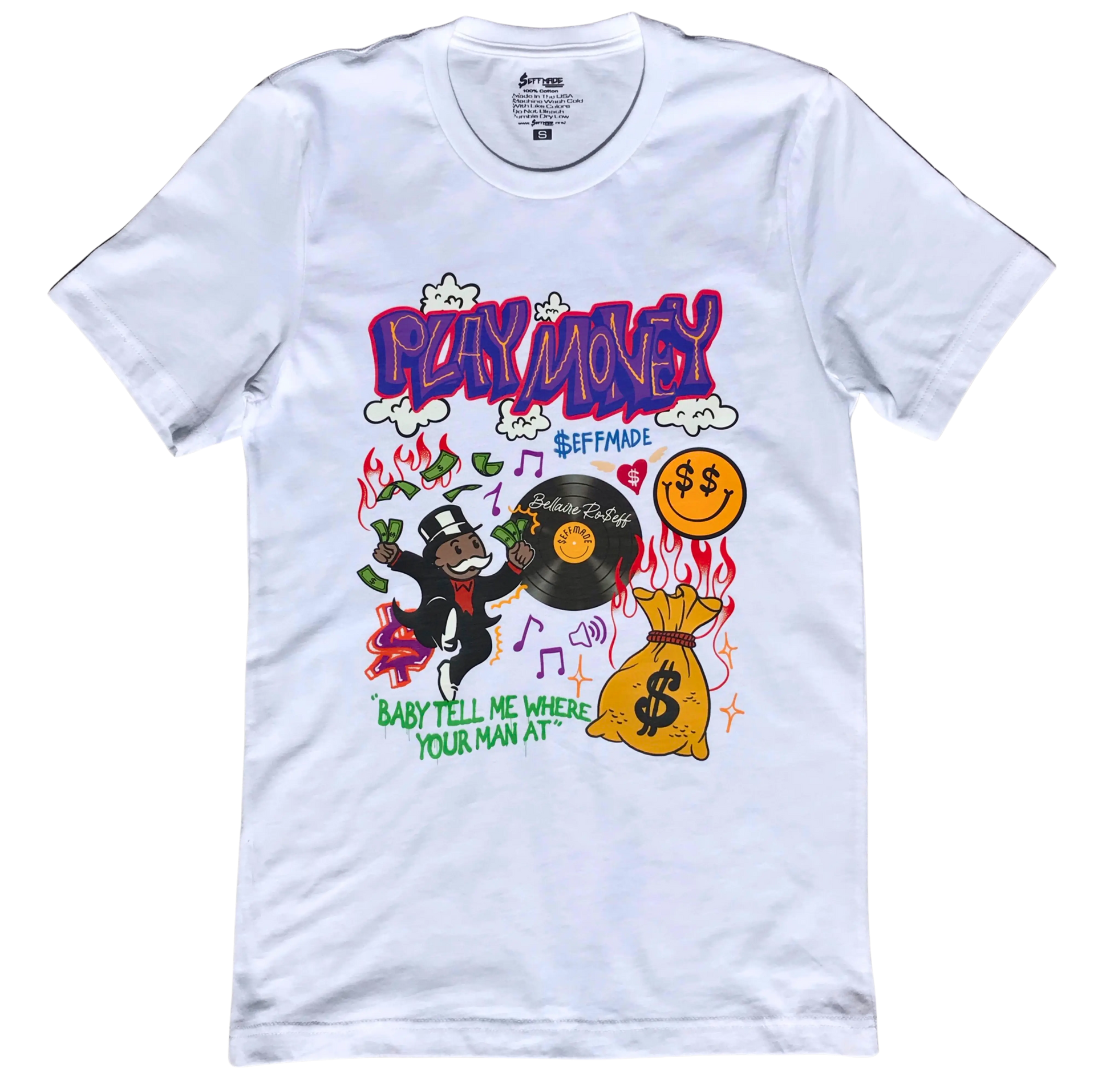 Play Money White Unisex T-shirt Seffmade