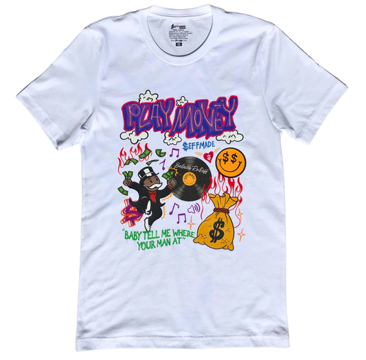 Play Money White Unisex T-shirt Seffmade