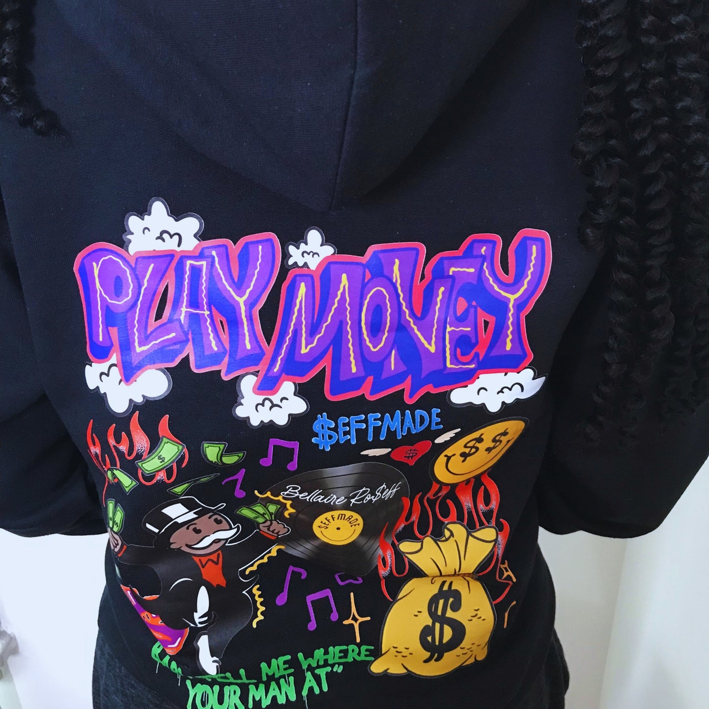 Play Money Black Hoodie