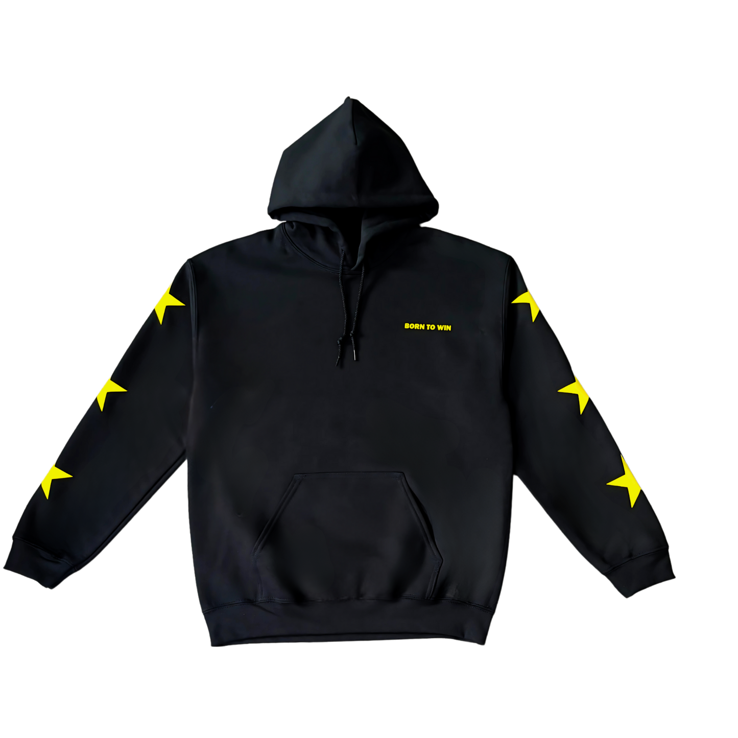 (Pre-Order 4-6 weeks) Born To Win Stars Hoodie - Black & Yellow