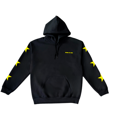 (Pre-Order 4-6 weeks) Born To Win Stars Hoodie - Black & Yellow