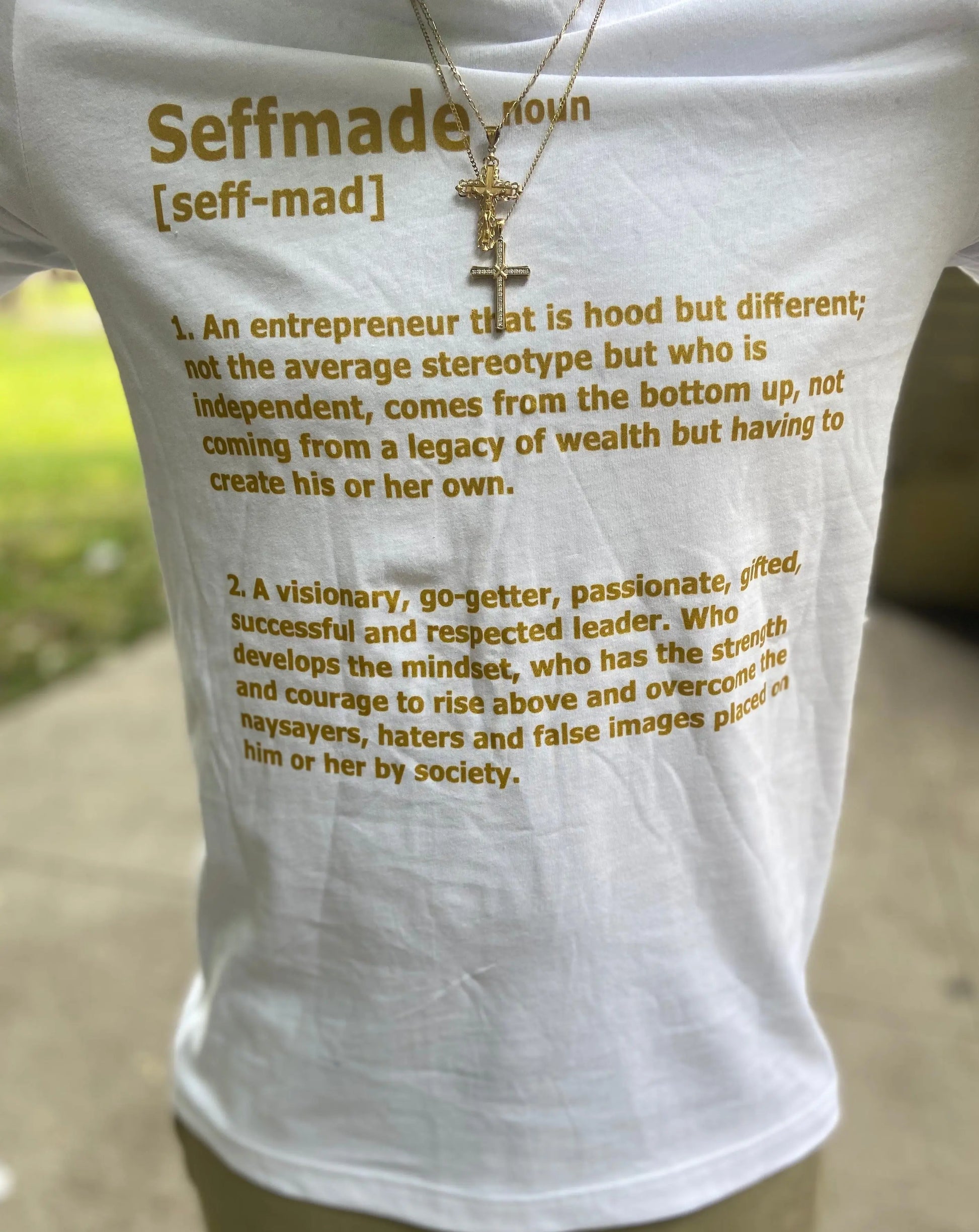 White & Gold Definition T-shirt - Seffmade