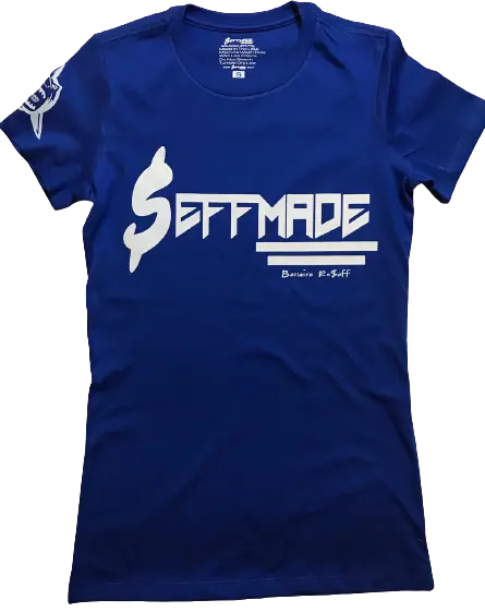 Seffmade Womens Royal Blue and White T-shirt - Seffmade