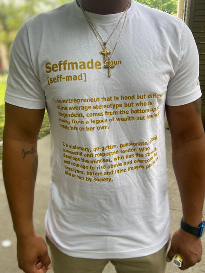 White & Gold Definition T-shirt - Seffmade